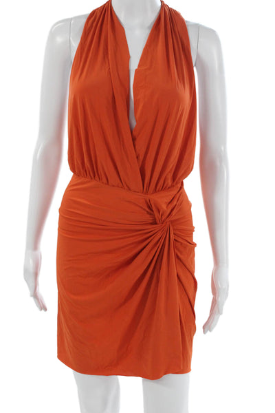 Vix Paula Hermanny Women Mini Halter Orange Dress Size M