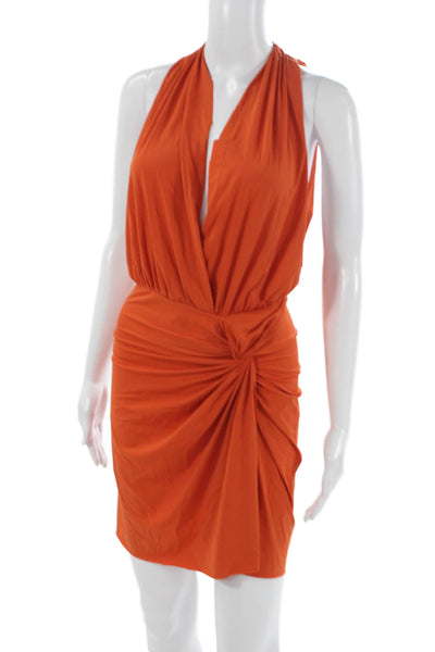 Vix Paula Hermanny Women Mini Halter Orange Dress Size M