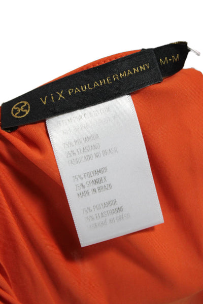 Vix Paula Hermanny Women Mini Halter Orange Dress Size M