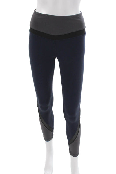 Athleta Womens Blue Colorblock Nylon Ankle Leggings Size S
