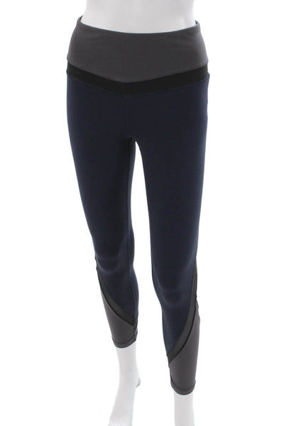 Athleta Womens Blue Colorblock Nylon Ankle Leggings Size S