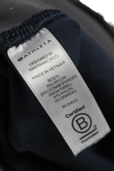 Athleta Womens Blue Colorblock Nylon Ankle Leggings Size S