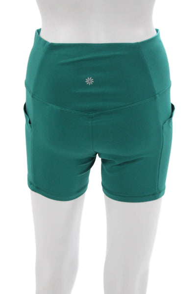 Athleta Womens Athletic Green Polyester Shorts Size M