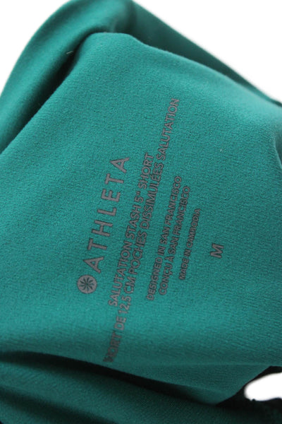 Athleta Womens Athletic Green Polyester Shorts Size M