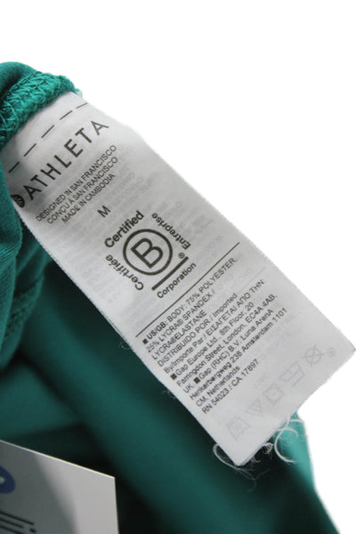 Athleta Womens Athletic Green Polyester Shorts Size M
