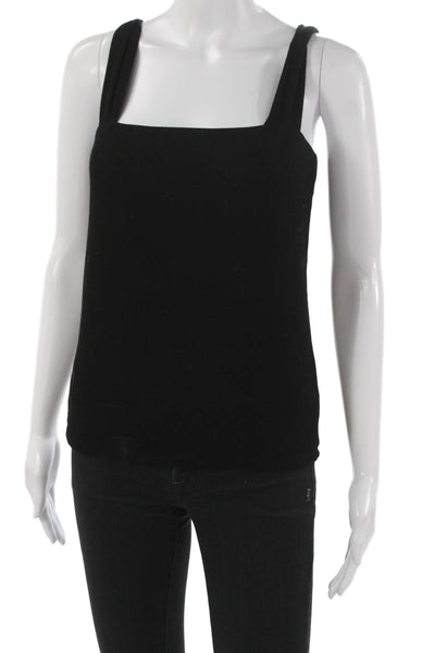 Michael Lauren Women Basic Sleeveless Square Neck Black Tank Size M