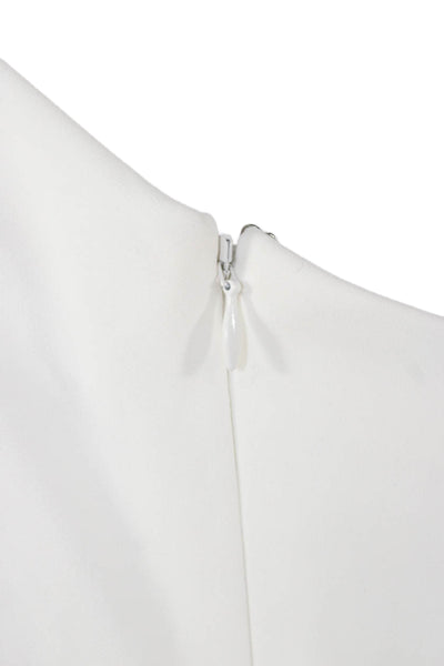 Badgley Mischka Women Maxi One Shoulder White Full Length Dress Size 4