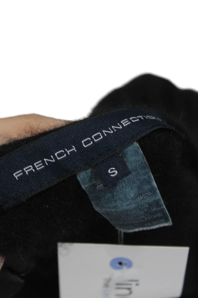 French Connection Women Black Angora Pullover Sweater Size S