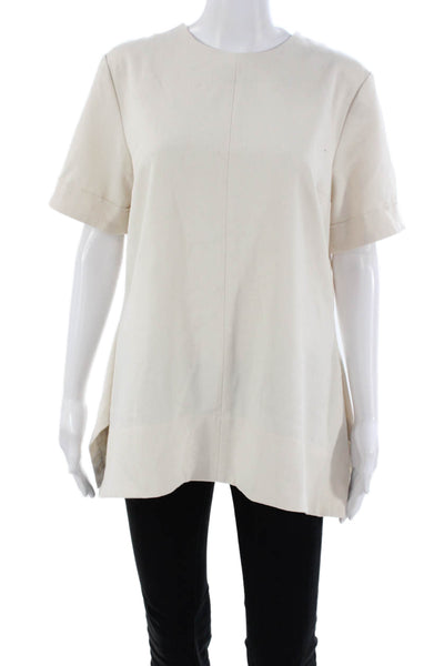 Victoria Victoria Beckham Women Tunic Blouse Ivory Short Sleeve Size 8