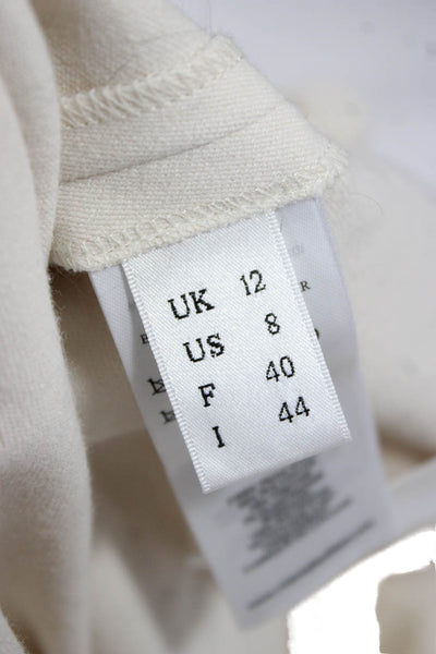Victoria Victoria Beckham Women Tunic Blouse Ivory Short Sleeve Size 8