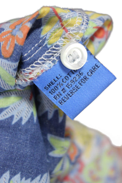J. Mclaughlin Women Floral Cotton Collared Long Sleeve Button-Up Size L