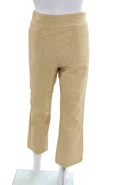 J. Mclaughlin Womens Cropped Check Rayon Pull On Pants Beige Size 10