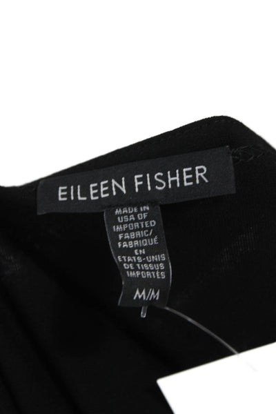 Eileen Fisher Womens T-Shirt Dress Black Short Sleeve Round Neck Size M