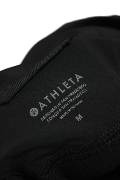 Athleta Women Track Jacket Black Polyester Zip Long Sleeve Size M