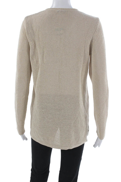 J. Mclaughlin Womens Tunic Sweater V-Neck Long Sleeve Beige Size M