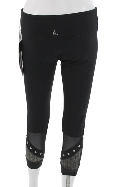 Nancy Rose Womens Black Nylon Capri Leggings Size 10