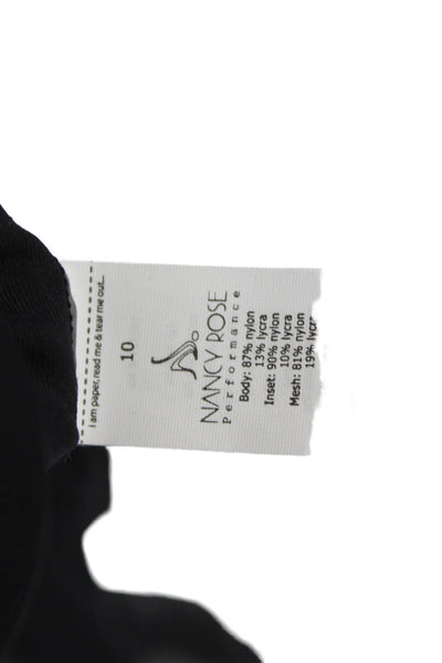 Nancy Rose Womens Black Nylon Capri Leggings Size 10
