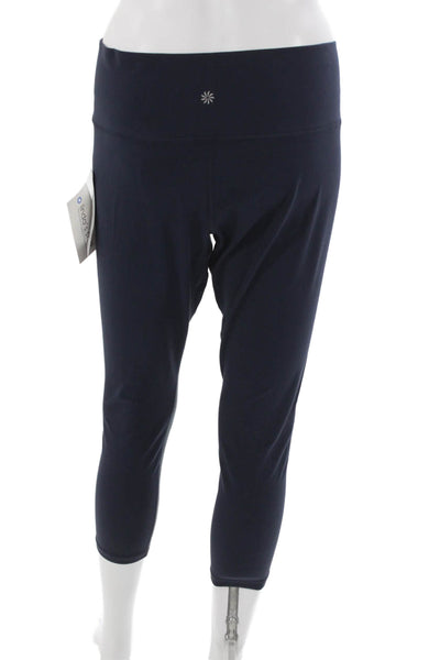 Athleta Womens Cropped Colorblock Nylon Leggings Blue Size XL