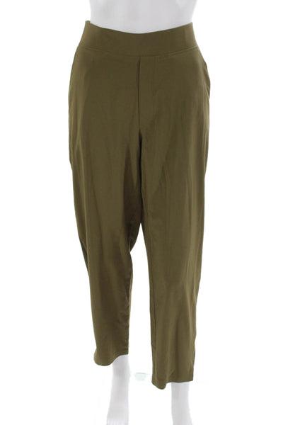 Athleta Women Green Ankle Pants Pull On Polyester Solid Inseam 28 Size 12