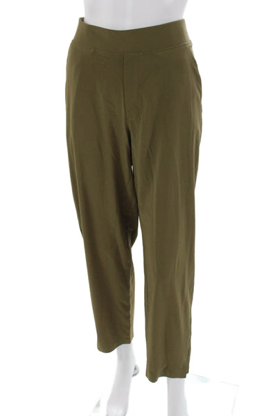 Athleta Women Green Ankle Pants Pull On Polyester Solid Inseam 28 Size 12