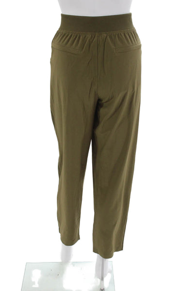 Athleta Women Green Ankle Pants Pull On Polyester Solid Inseam 28 Size 12
