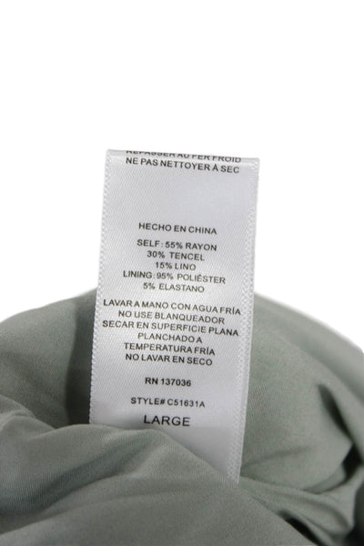 Paper Crane Womens Rayon Pull On Solid Green Pants Size L