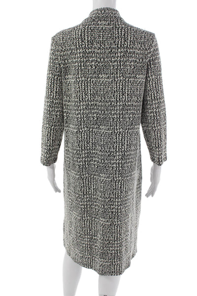 J. Mclaughlin Womens Shift Dress Black Tweed Mock Neck Long Sleeve Size M