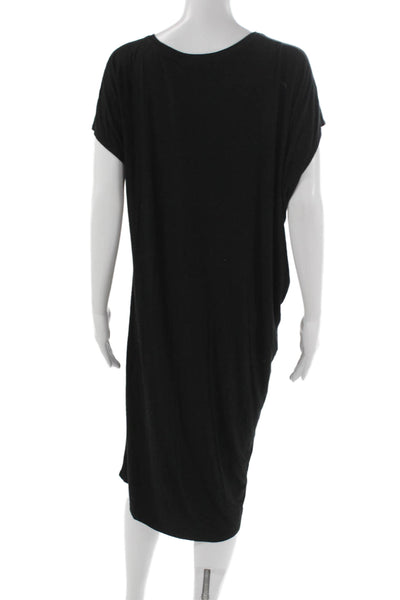 Athleta Womens T-Shirt Dress Black Scoop Neck Short Sleeve Modal Size M