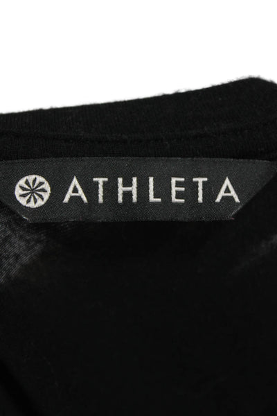Athleta Womens T-Shirt Dress Black Scoop Neck Short Sleeve Modal Size M