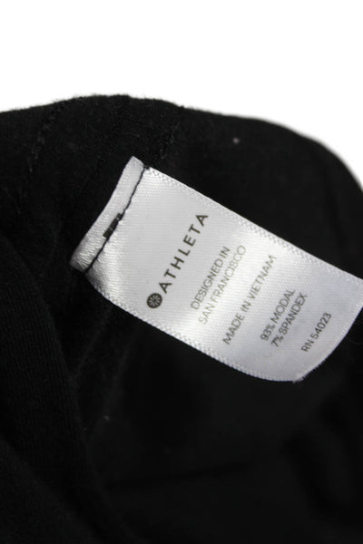 Athleta Womens T-Shirt Dress Black Scoop Neck Short Sleeve Modal Size M