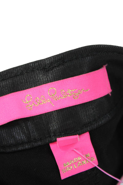 Lilly Pulitzer Womens Black Rayon Mid Rise Jeggings Size 12