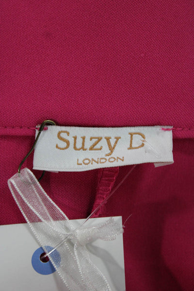 Suzy D Womens Basic Blouse Pink Cowl Neck 3/4 Sleeve Polyester Size S