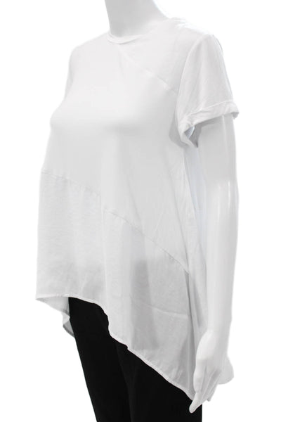Renuar Women Tunic Blouse White Short Sleeve Round Neck Polyester Size XS