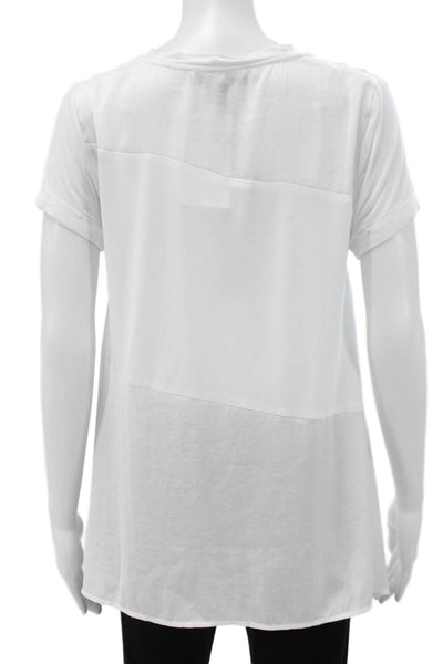 Renuar Women Tunic Blouse White Short Sleeve Round Neck Polyester Size XS
