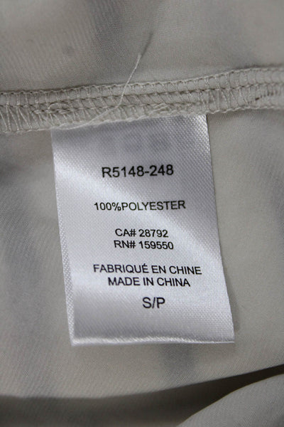 Renuar Women Tunic Blouse Beige Polyester Short Sleeve Round Neck Size S