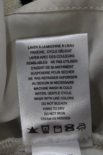 Renuar Women Tunic Blouse Beige Polyester Short Sleeve Round Neck Size S