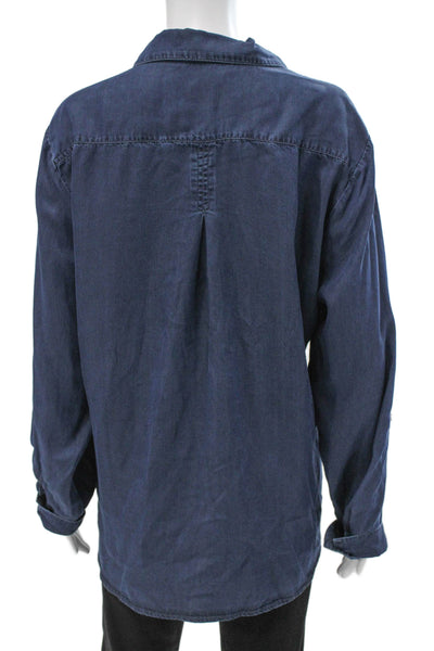 Renuar Women Collared Tencel Lyocell Button-Up Long Sleeve Blouse Size 2XL