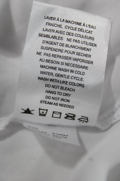 Renuar Women White Tunic Short Sleeve Round Neck Pullover Polyester Size M