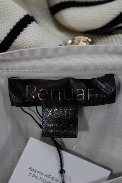 Renuar Womens Tunic Blouse Beige Crew Neck Short Sleeve Polyester Size XS