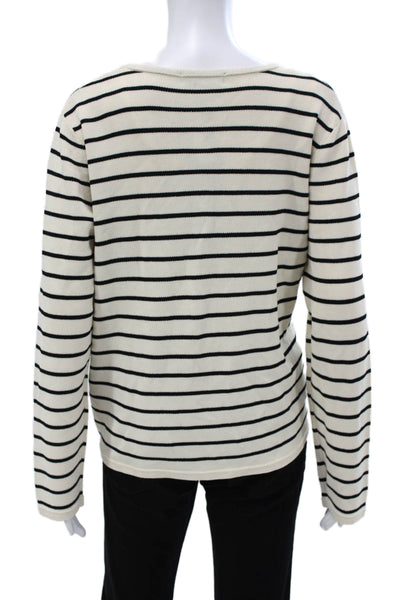Renuar Womens Plus Cardigan Ivory Striped 65% Viscose Long Sleeve Size 2XL