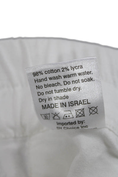 Flog Womens Jogger Pants White Drawstring Cotton Stretch Size 24