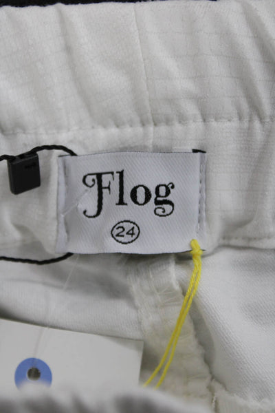 Flog Womens Jogger Pants White Drawstring Cotton Stretch Size 24