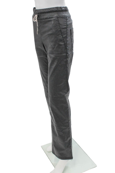 Flog Womens Black Jogger Pants Drawstring Cotton Stretch Size 28