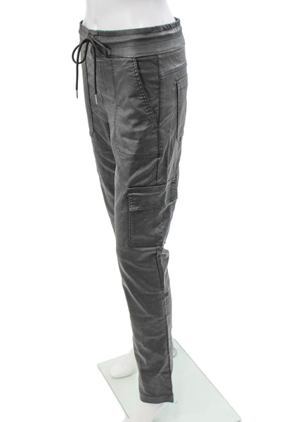 Flog Womens Cargo Pants Gray Cotton Drawstring Size 28