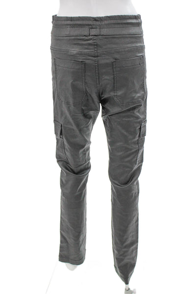 Flog Womens Cargo Pants Gray Cotton Drawstring Size 28