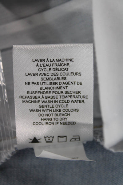 Renuar Womens A-Line Cotton Solid Button Front Skirt Blue Size 2XL