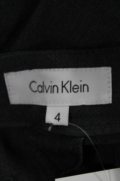 Calvin Klein Women Dress Pants Gray Polyester Hook & Eye Size 4
