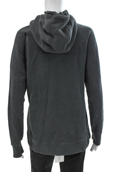 Lululemon Women Black Pullover Hoodie High Neck Long Sleeve Cotton Blend Size 6