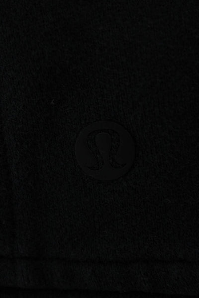 Lululemon Women Black Pullover Hoodie High Neck Long Sleeve Cotton Blend Size 6