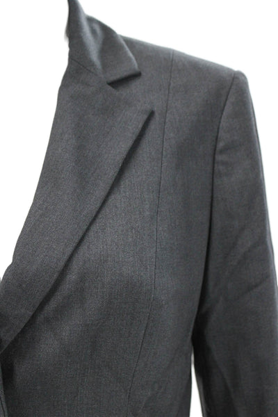 Calvin Klein Womens Blazer Gray Button Long Sleeve Size 2